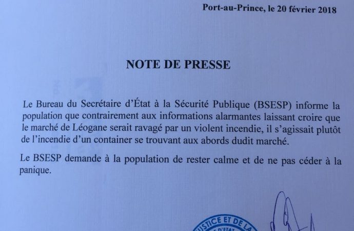 Fausse alerte: le Marché de Léogâne est intact, selon le BSESP