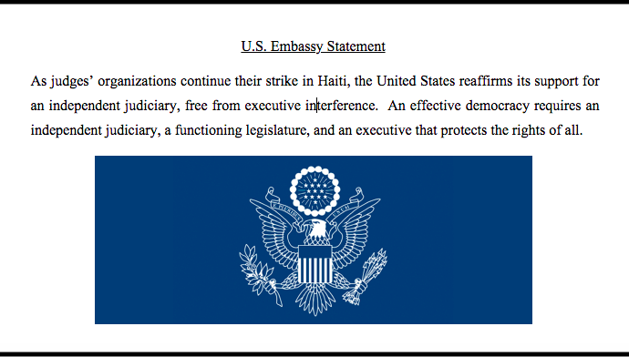 Les États-Unis réaffirment leur soutien à un pouvoir judicaire indépendant en Haïti