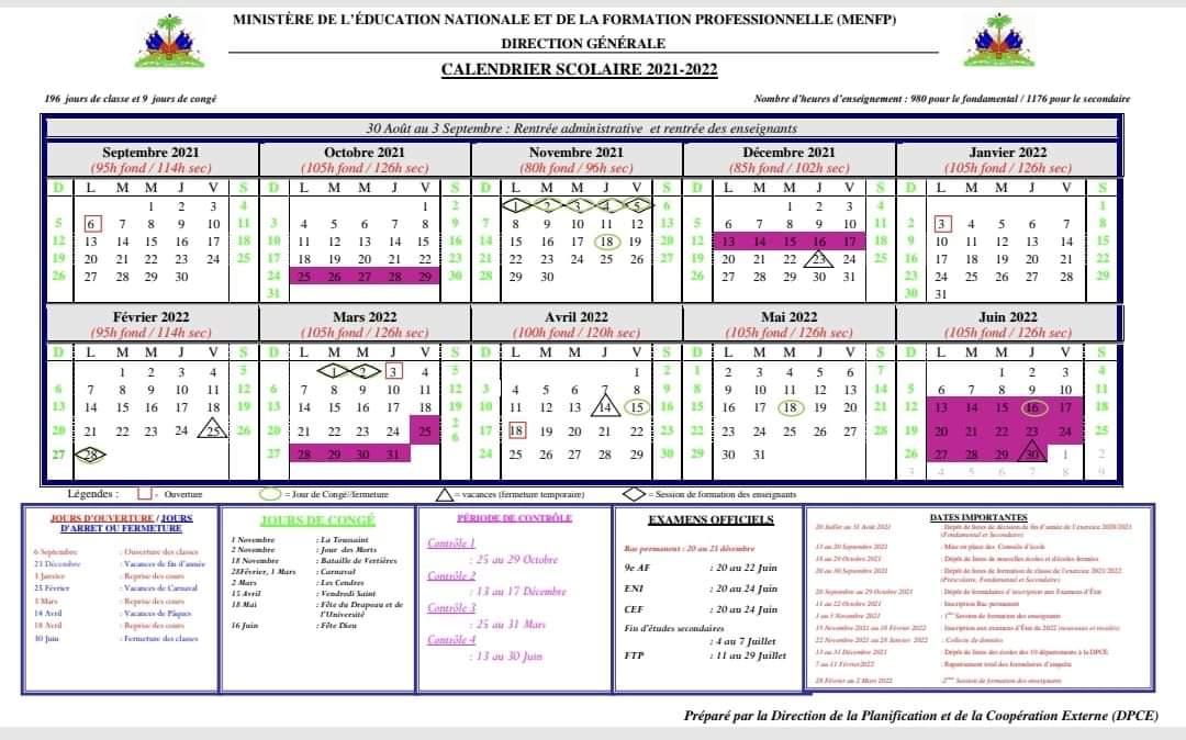 Publication du Calendrier scolaire 2023-2024 : la rentrée des classes est  prévue le 11 septembre 2023 - Haiti24