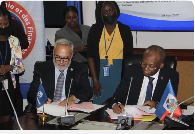 Haïti : Le gouvernement signe trois accords avec la Banque Mondiale pour un montant de 66 millions US
