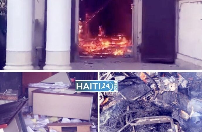 Gonaïves : Le bureau départemental du Ministère de l’Économie incendié