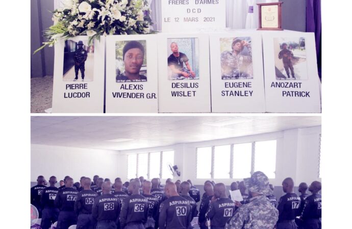 12 mars 2023 : la PNH salue la mémoire des policiers assassinés à Village de Dieu en 2021