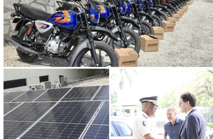 Sécurité : l’ambassade de France en Haïti fait don d’une vingtaine de motocyclettes à la PNH