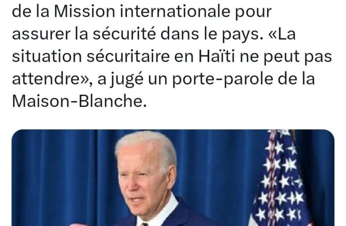 Haïti-Insécurité : la Maison-Blanche appelle à un déploiement rapide de la Force multinationale